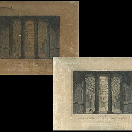 Washing and de-acidification of a print.