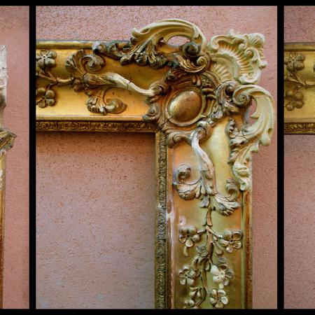 Reconstruction of the decorative pattern of a stucco decorated frame.