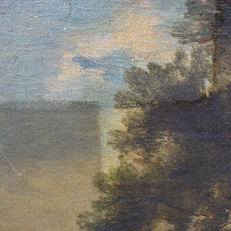 Cleaning of an oil on canvas painting.