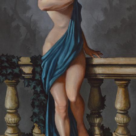 DAVANTI AL BOSCO - 2019<br>Olio su tela, cm 150 x 80